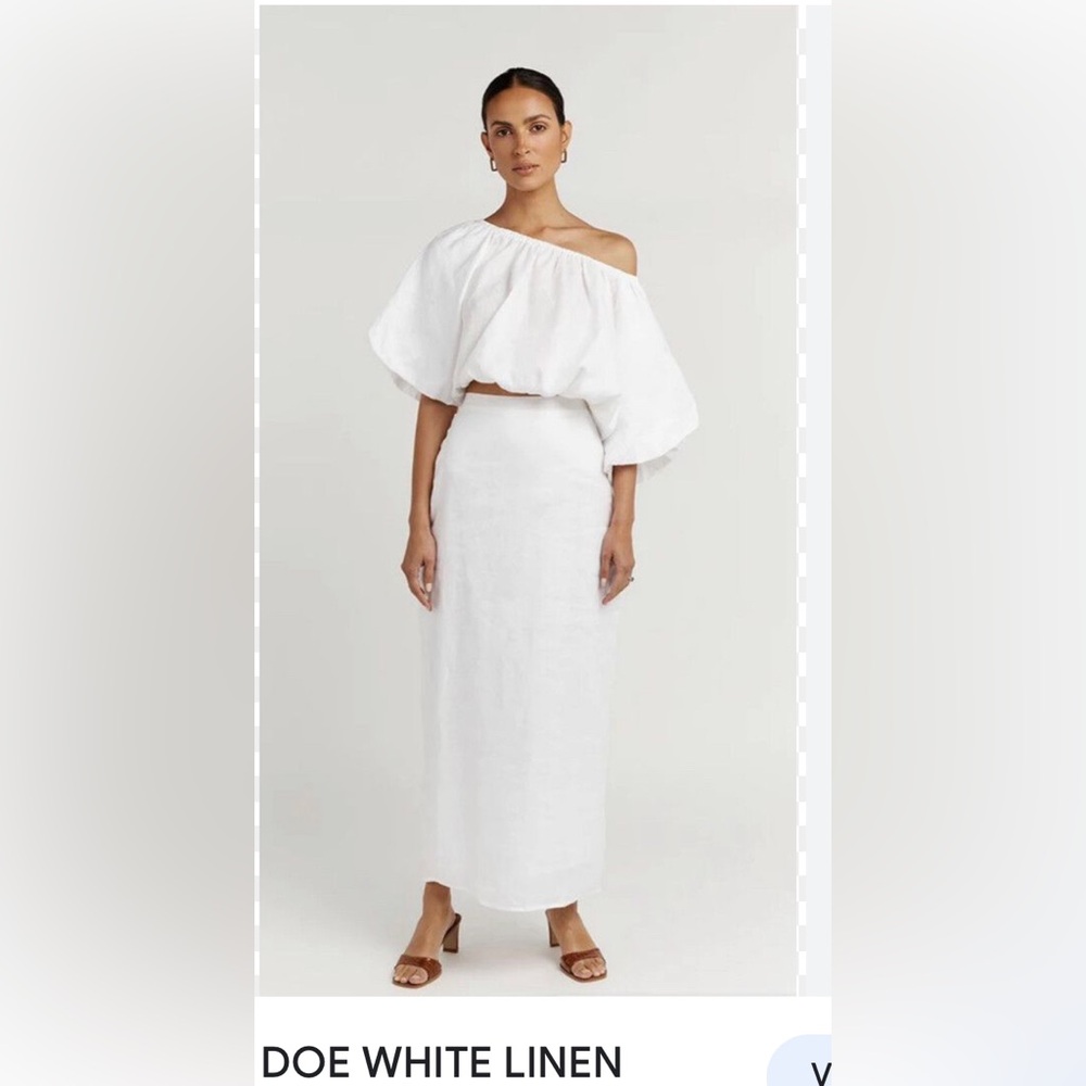 DISSH Doe White Linen Sleeved Top size - 4 / WHITE